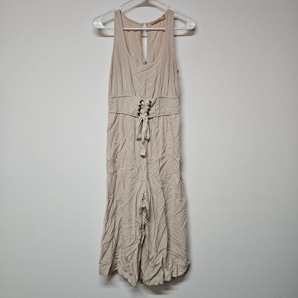 Gibson Pants - Beige Sleeveless Jumpsuit Size Small
